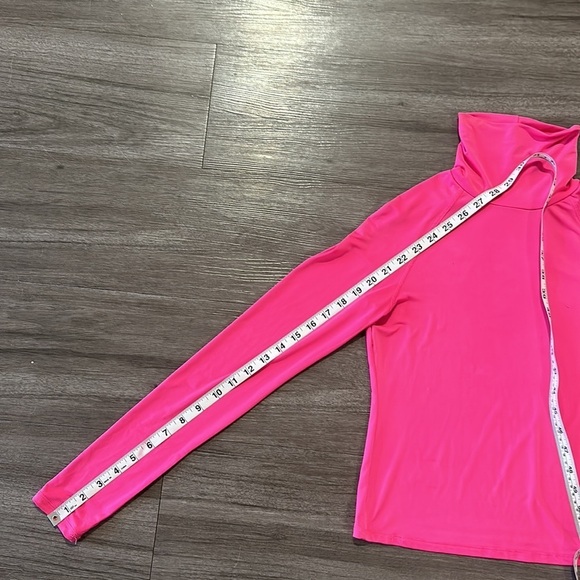 3/$20⚡️ Urban Outfitters Project Social Tee Neon Pink Stretchy Turtle Neck Top - Picture 11 of 11